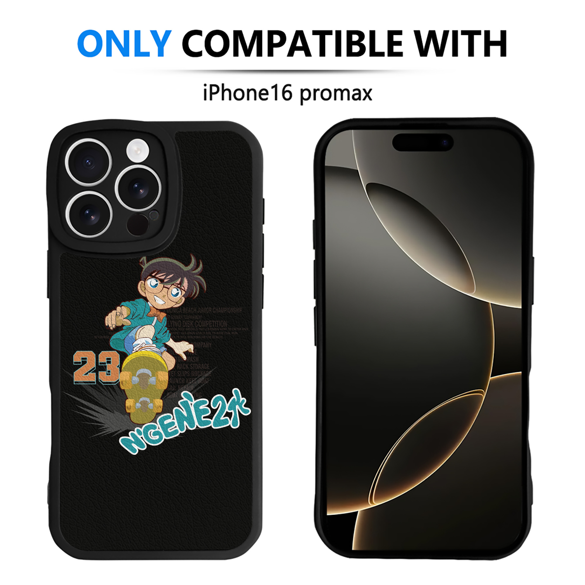 （画像用） 名探偵コナン 江戸川 コナン Detective Conan Conan Edogawa 【iPhone 16シリーズ対応】シリコンスマホケース（レザー調） 材質：シリコン